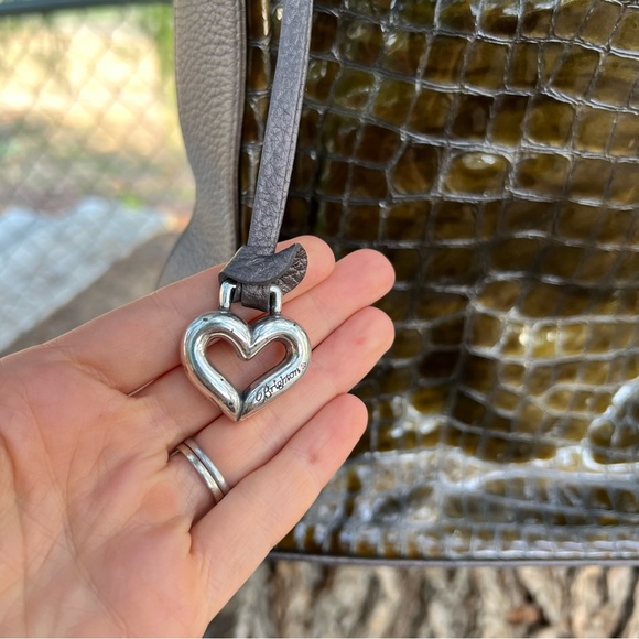 Croc-Embossed Brighton Green Hobo Tote Bag - Picture 2 of 6